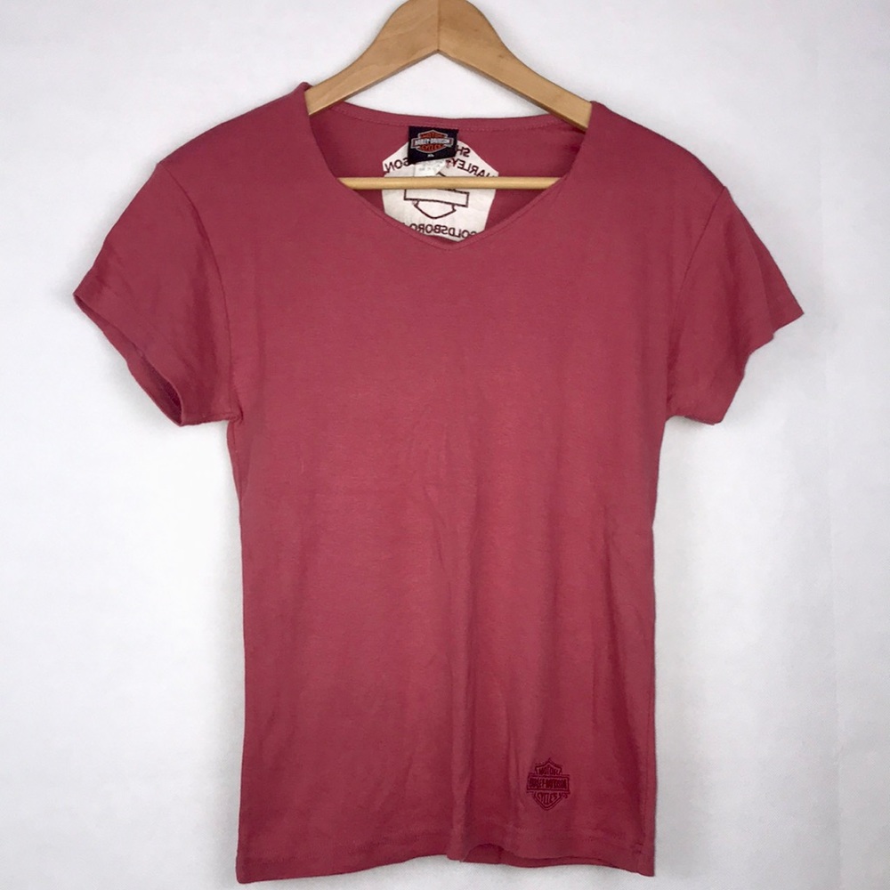 Harley Davidson Women’s XL 100% Short Sleeve Cotton T-shirt Biker Tee Rust